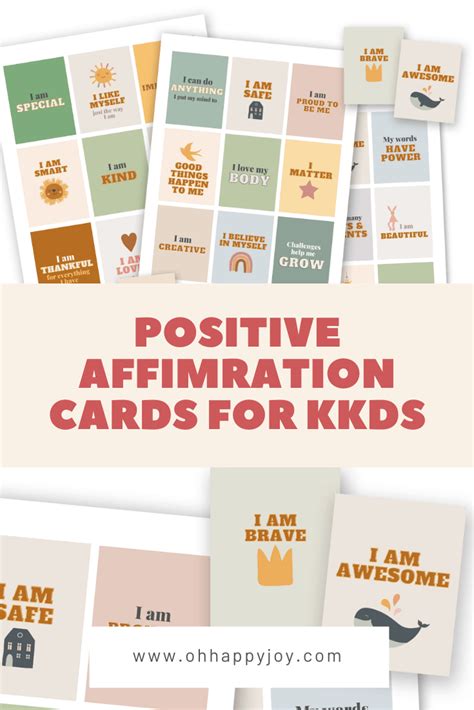 Printable Kids Affirmation Cards Oh Happy Joy