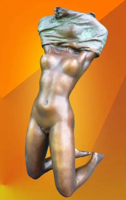Art Deco Erotic Bronze Female Naked Figure Statue Hot Cast Girl Nude Sculpture Picclick