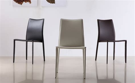 Martina Black Leather Modern Dining Room Chairs Contemporary Dining