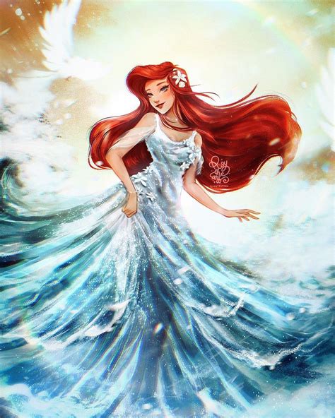 디즈니 공주 드로잉 디즈니 공주 사진 Ariel Disney 디즈니 캐릭터 그림 애니메이션 빨간 머리 디즈니 공주 그림