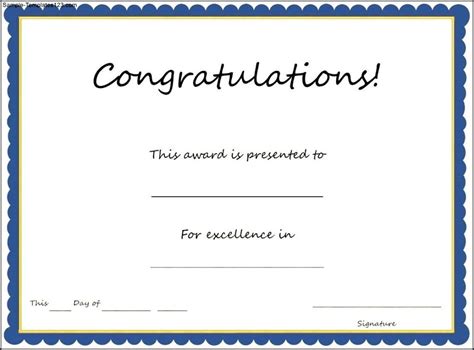 Fresh Congratulations Certificate Template Certificate Of Recognition