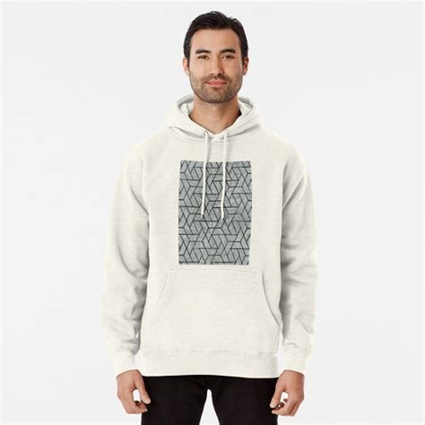 Contemporary Blur Textured Geometry Pullover Hoodie By Lfmdesigns