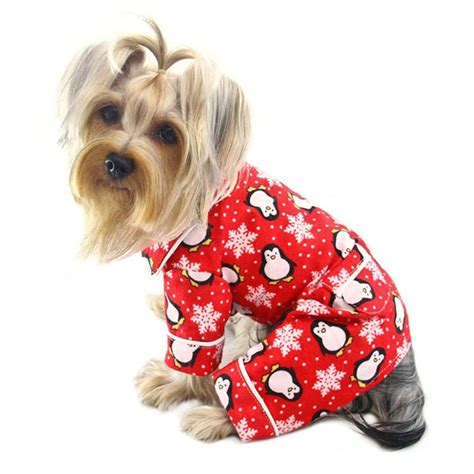 Matching family and dog pajamas are trendy all year round. Penguins and Snowflakes Flannel Dog Pajamas by Klippo ...