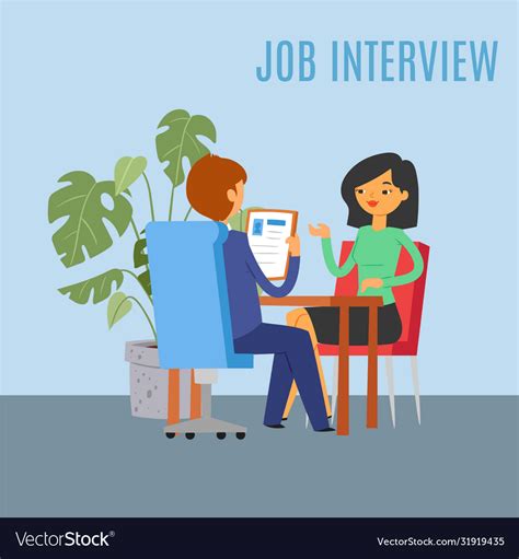 Job Interview Inscription Bright Background Vector Image