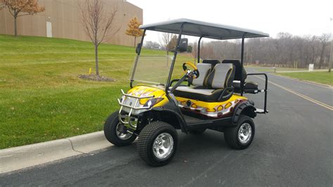Yellow Yamaha Lifted Golf Cart Golf Carts Lifted Golf Carts Custom