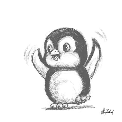 Cute animal drawings easy penguin. little penguin, Okan Bülbül on ArtStation at https://www.artstation.com/artwork/58W94z | Penguin ...