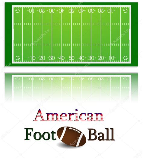 Illustration Of A American Football Field And Ball Each Element On A