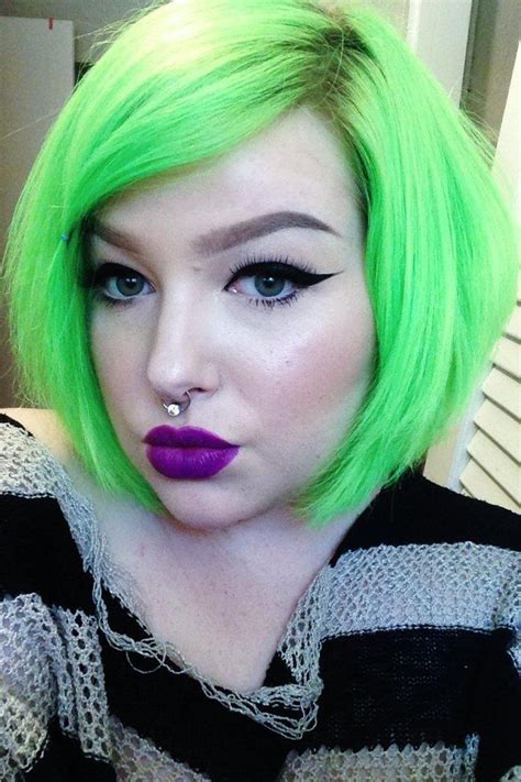 101 Real Girls Who Dare To Rock Rainbow Hair Neon Green Hair Rainbow