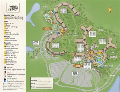 The jambo house rooms are in the main building of the animal kingdom lodge. Animal Kindom Lodge Jambo House Resort Map ...