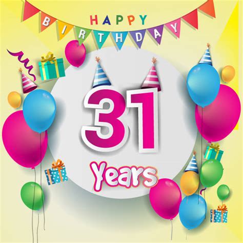 31st Birthday Backgrounds Illustrations Royalty Free Vector Graphics