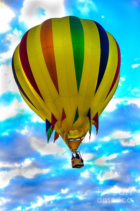 Yellow Striped Hot Air Balloon Photograph By Robert Bales Fine Art