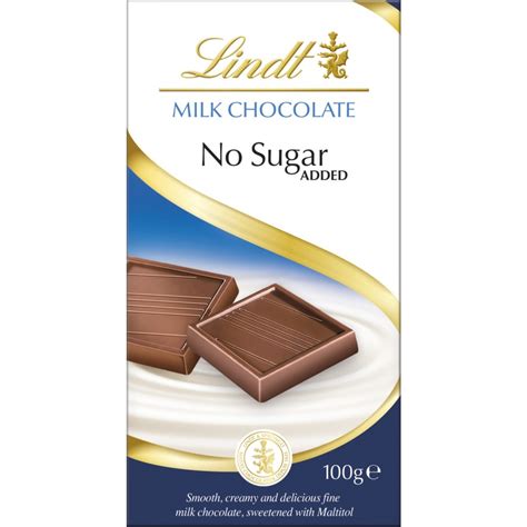 Lindt NO SUGAR ADDED Milk Chocolate 100g BIG W