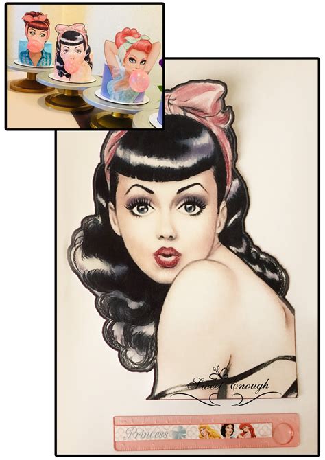 Pin Up Girl Lady Gum Birthday Card Edible Oble Arroz Cupcake Etsy