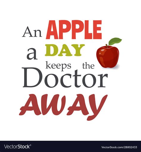 An Apple A Day Keeps Doctor Away Motivational Vector Image