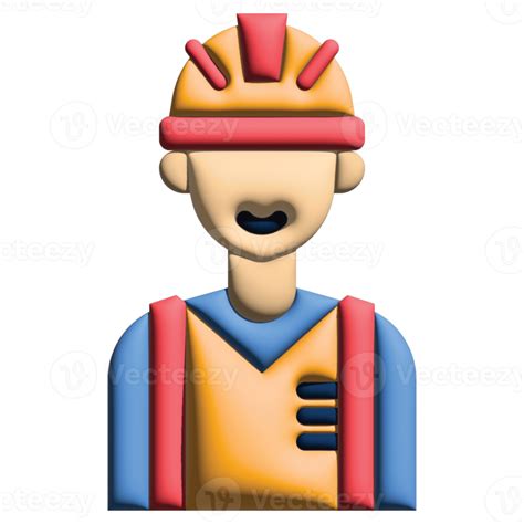 3d Illustration Builder In Labour Day Set 20964223 Png