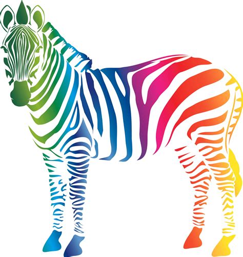 Colorful Zebra Rainbow Zebra Customized Wall Decal Custom Vinyl Wall