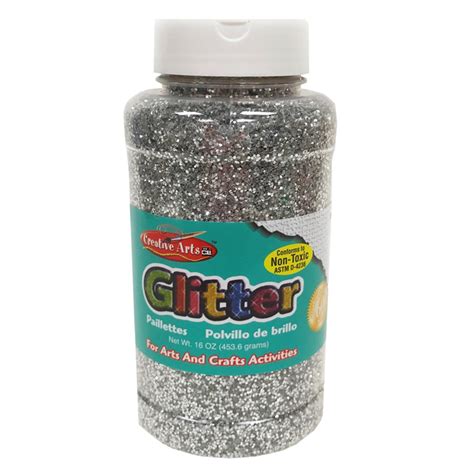 Glitter 16 Oz Bottle Silver Chl41145 Charles Leonard Arts