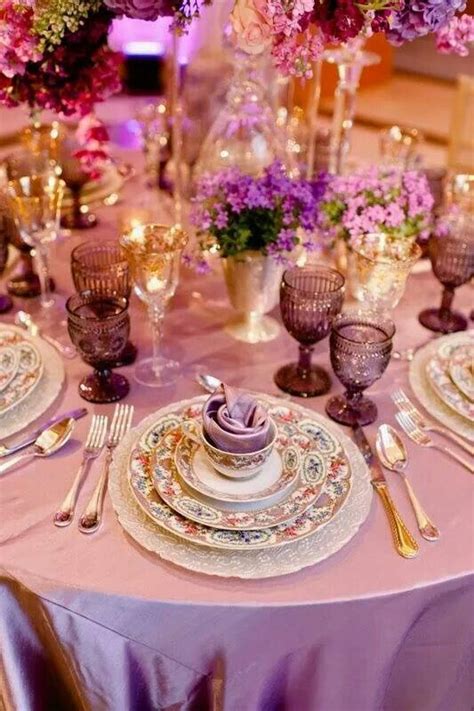 Pin By Carretta Williams On Wedding Ideas Purple Table Settings