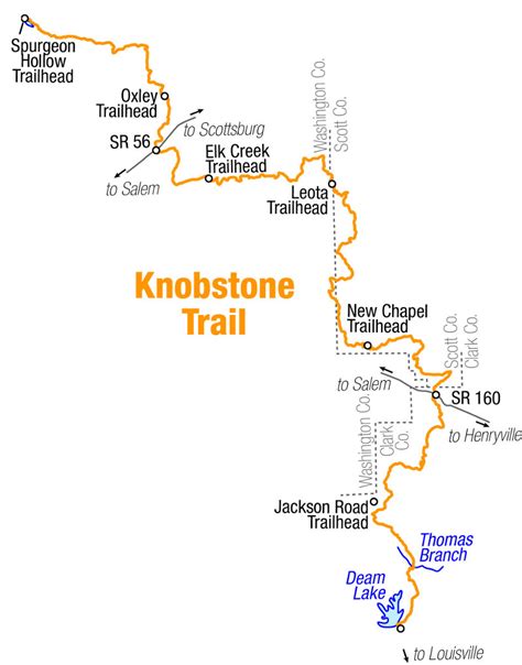 Knobstone Trail Section Map Knobstone Hiking Trail
