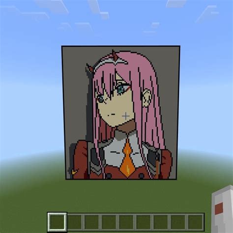 Zero Two Pixel Art I Made In Minecraft Rdarlinginthefranxx