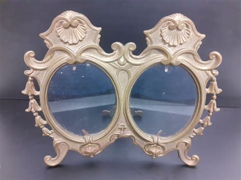 Art Deco Brass Double Picture Frame Shell Design Swags Lovely Etsy