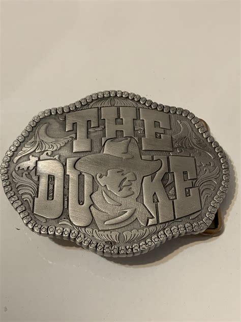 John Wayne The Duke Metal Pewter Belt Buckle Etsy