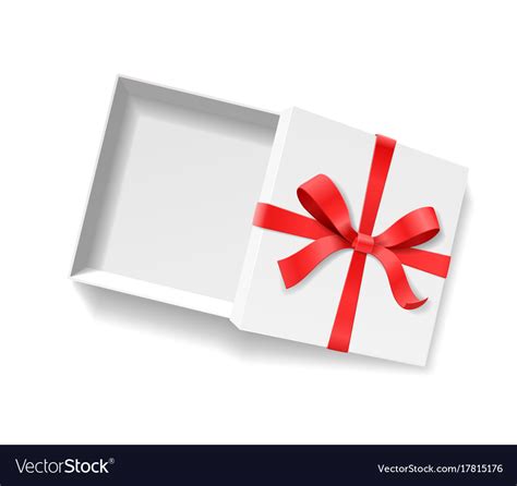 Empty Open T Box With Red Color Bow Knot And Vector Image