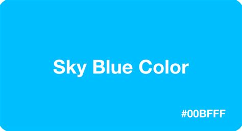 Sky blue pantone, hex, rgb and cmyk color codes. Sky Blue Color HEX Code #00bfff