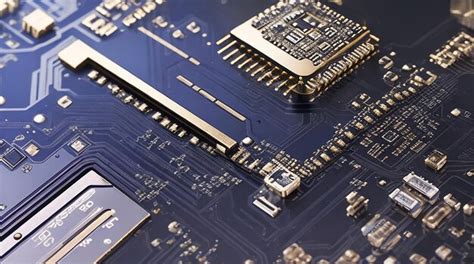 Primer Plano De La Placa De Circuito Electrónico Con Cpu Microchip