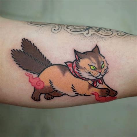 Cat Tattoo By Love Yoon Too Loveyoontoo Cattattoos Cattattoo Cat