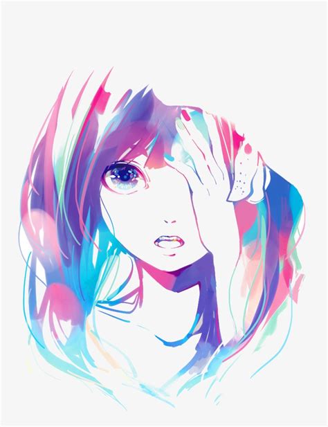 Kawaii Cute Rainbow Anime Girl Gambarku