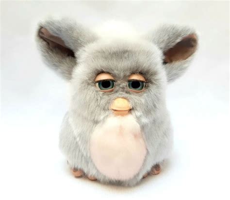 Flaws 2005 Rare Hasbro Furby Emototronic Gray Blue Eyes Works 59294