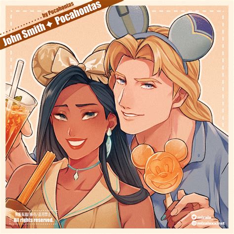Mickey Mouse Pocahontas And John Smith Disney And More Drawn By Mizala Danbooru