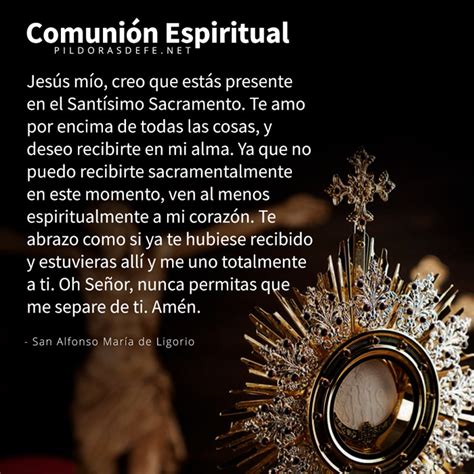 Oración Para La Comunión Espiritual Por San Alfonso María De Ligorio