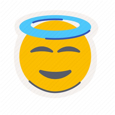 Face Halo Emoji Emoticon Smiley Feeling Expression Icon