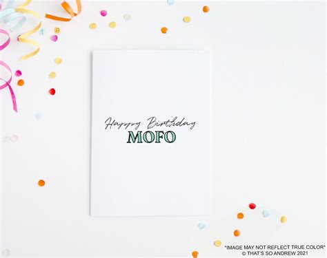Happy Birthday Mofo Birthday Card Etsy
