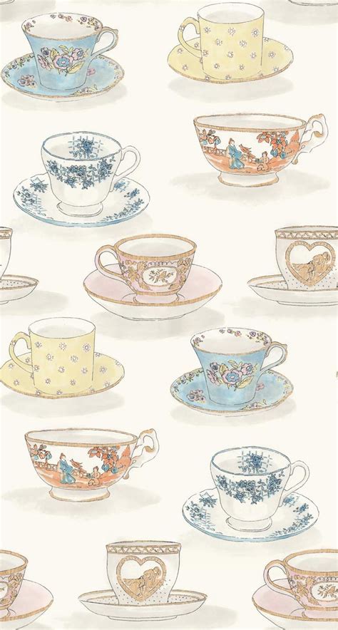 Tea Time By Linwood Multi Wallpaper Lw14581 Tea Wallpaper Tea
