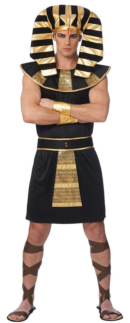 adult egyptian pharaoh king tut ramses sphinx mens classic costume black gold ebay