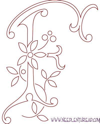 Floral alphabets embroidery designs,patterns,tutorials & projects for download.embird machine embroidery software. Monogram Patterns for Hand Embroidery: Letters E and F ...