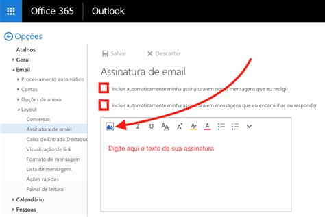 Como Inserir Uma Assinatura No Outlook 365 Webmail Base De