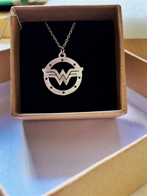 Wonder Woman Necklace Silver Wonder Woman Necklace Wonder Etsy