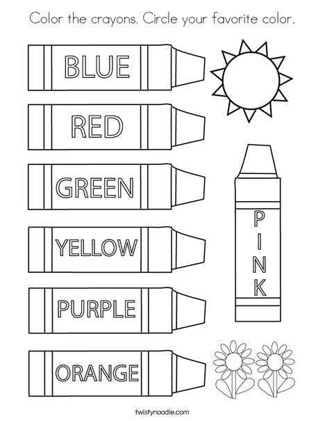 Preschool Crayons Color Chart