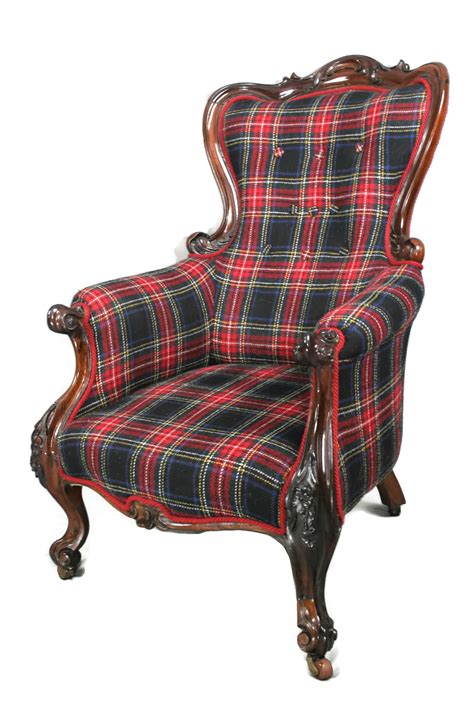 Antique Victorian Tartan Armchair Antique Chairs Restoration