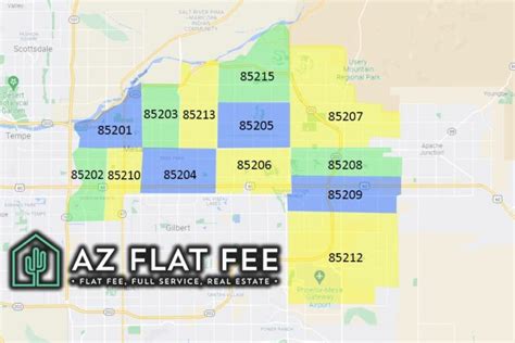 Mesa Arizona Zip Code Map Az Flat Fee