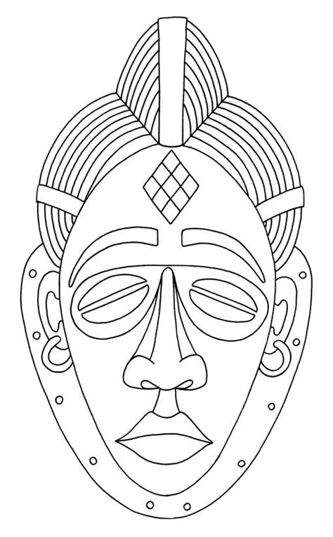 If you print the coloring page version, color the mask with crayons, markers, paint, etc. African Mask Coloring Page - Coloring Home