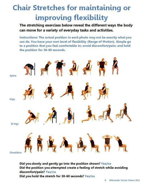 Senior Citizen Printable Chair Exercises For Elderly With Pictures