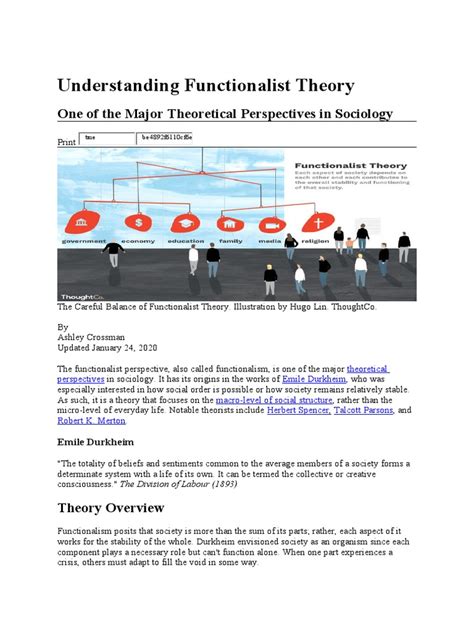 Understanding Functionalist Theory Pdf Sociology Émile Durkheim