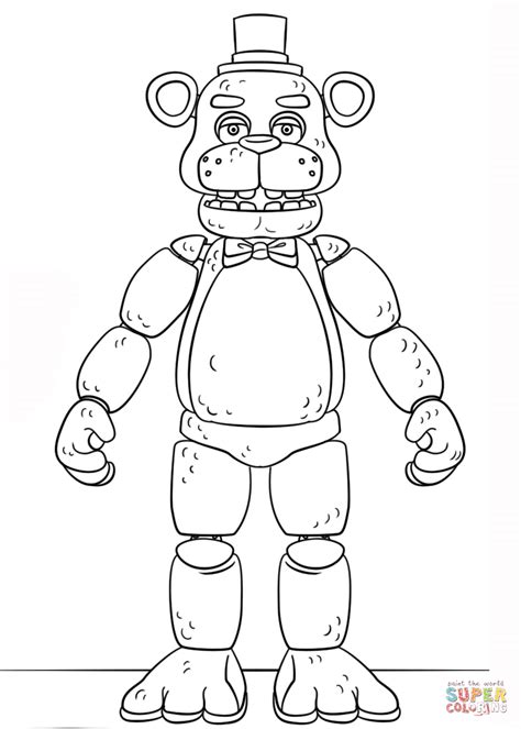 Fnaf Toy Golden Freddy Coloring Page Free Printable Coloring Pages