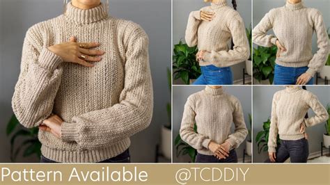 How To Crochet Turtleneck Sweater Pattern Tutorial DIY YouTube