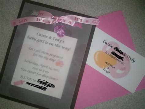 Homemade Baby Shower Invites I Loved How They Looked But The Tiny Pink